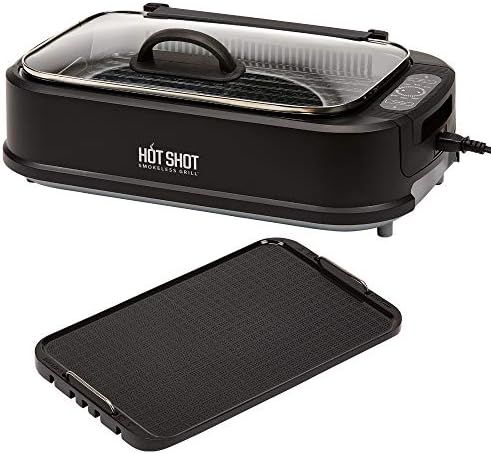 Hot Shot Smokeless Grill Indoor Use Electric, Compact and Portable Grilling Grill Grate and Griddle  | Amazon (US)