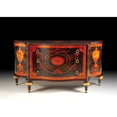 78" Wide 3 Drawer Mahogany Wood Sideboard | Wayfair North America