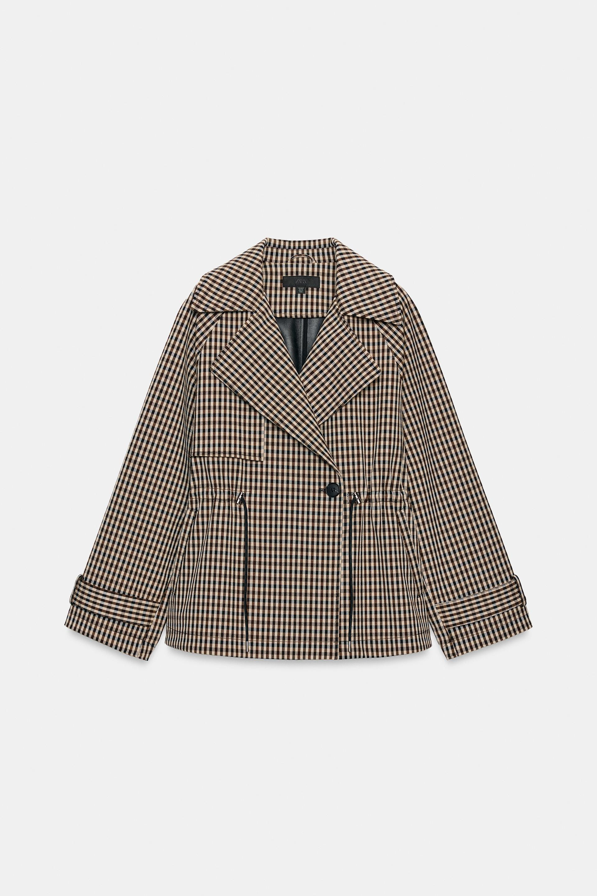 Zara - Wool Coat With Faux Fur Collar - Women - Dark Khaki - Women | Zara US