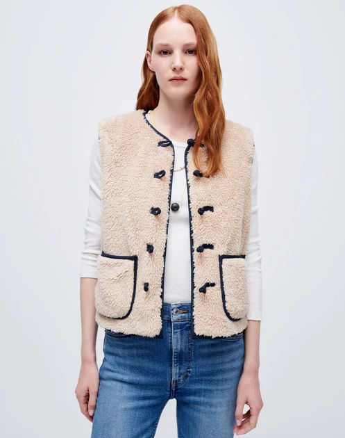 Knot Front Sherpa Vest - Natural | RE/DONE