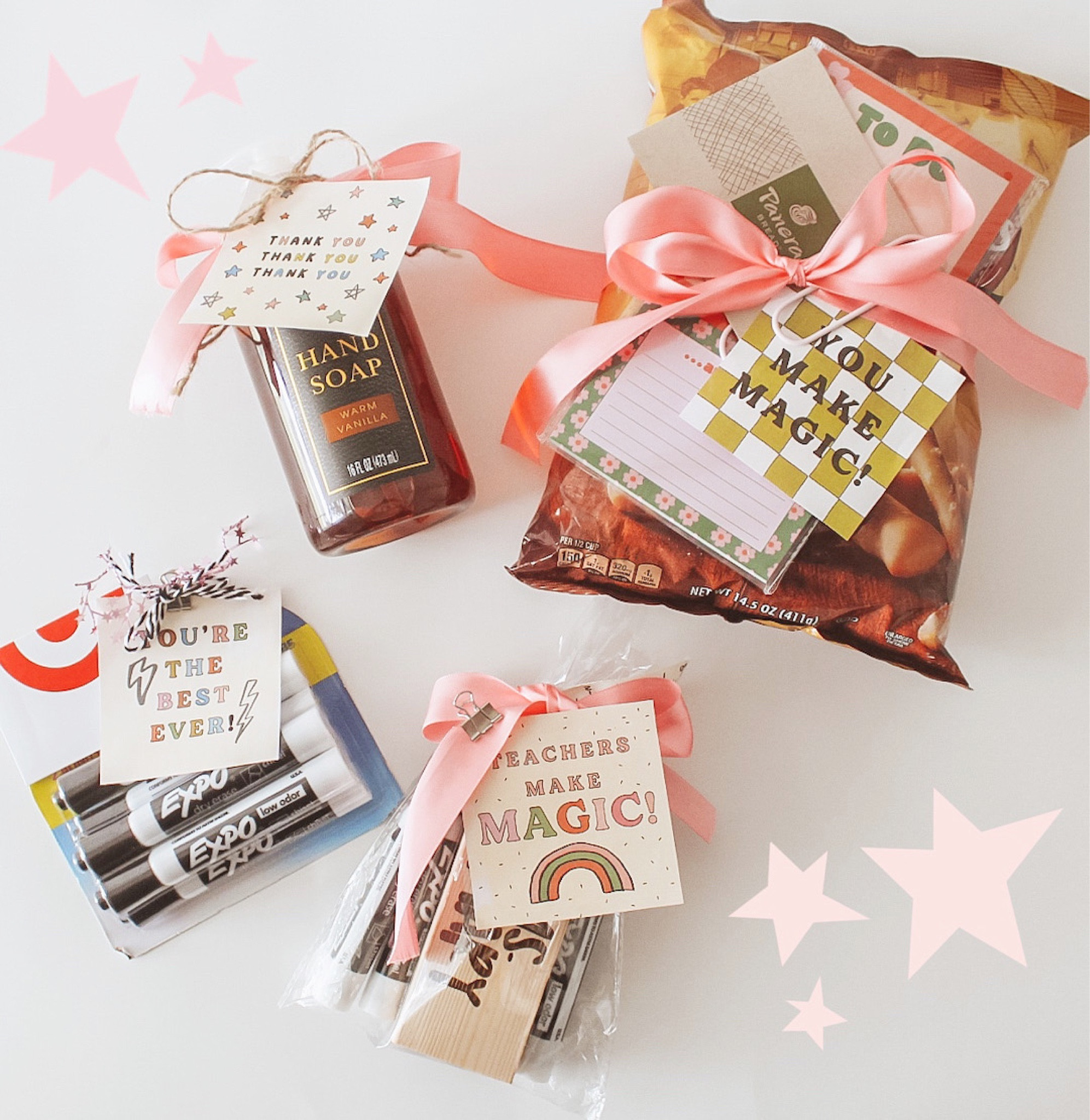 Easy teacher gift ideas! Favorite snacks, restaurant gift card, store gift cards, expo markers, just put all the cute embellishments and wala 👌🏻 
#teachergifts #teacherappreciationweek #teacherappreciation
#simplegifts #thankyou #bestteacher #teachers

#LTKGiftGuide #LTKfamily #LTKkids