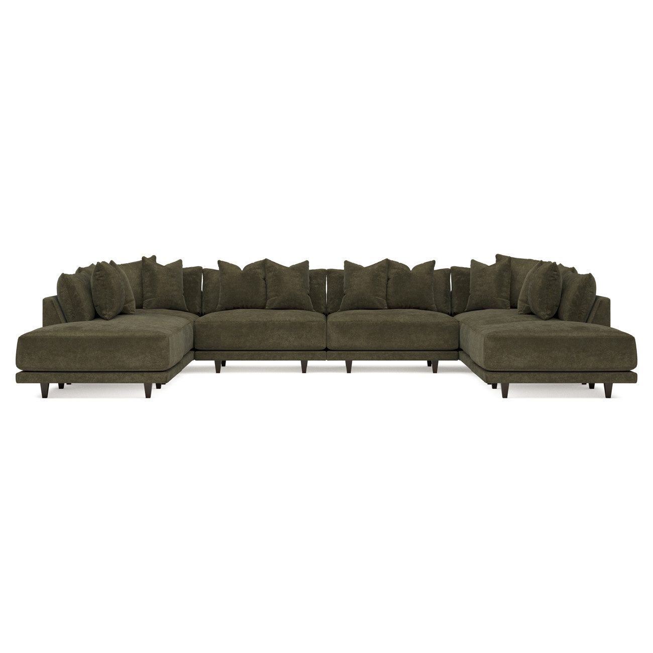 Toulouse Tuscan Olive Modular 8-Piece U-Shaped Sectional - 166 | Kathy Kuo Home