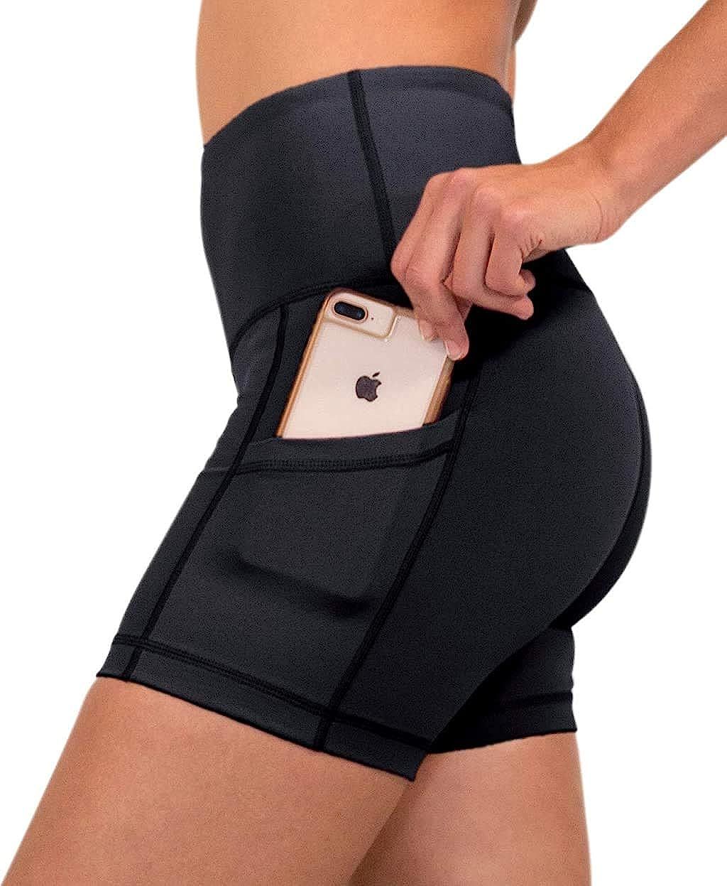 90 Degree By Reflex - High Waist Power Flex Biker Shorts with Side Pockets - 5", 7", 9" | Amazon (US)