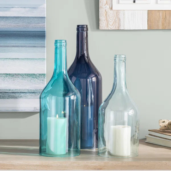 Rowlett 3 Piece Cloche Bottle Vase Set | Wayfair North America