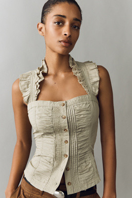Pilcro Sleeveless Structured Blouse | Anthropologie (US)