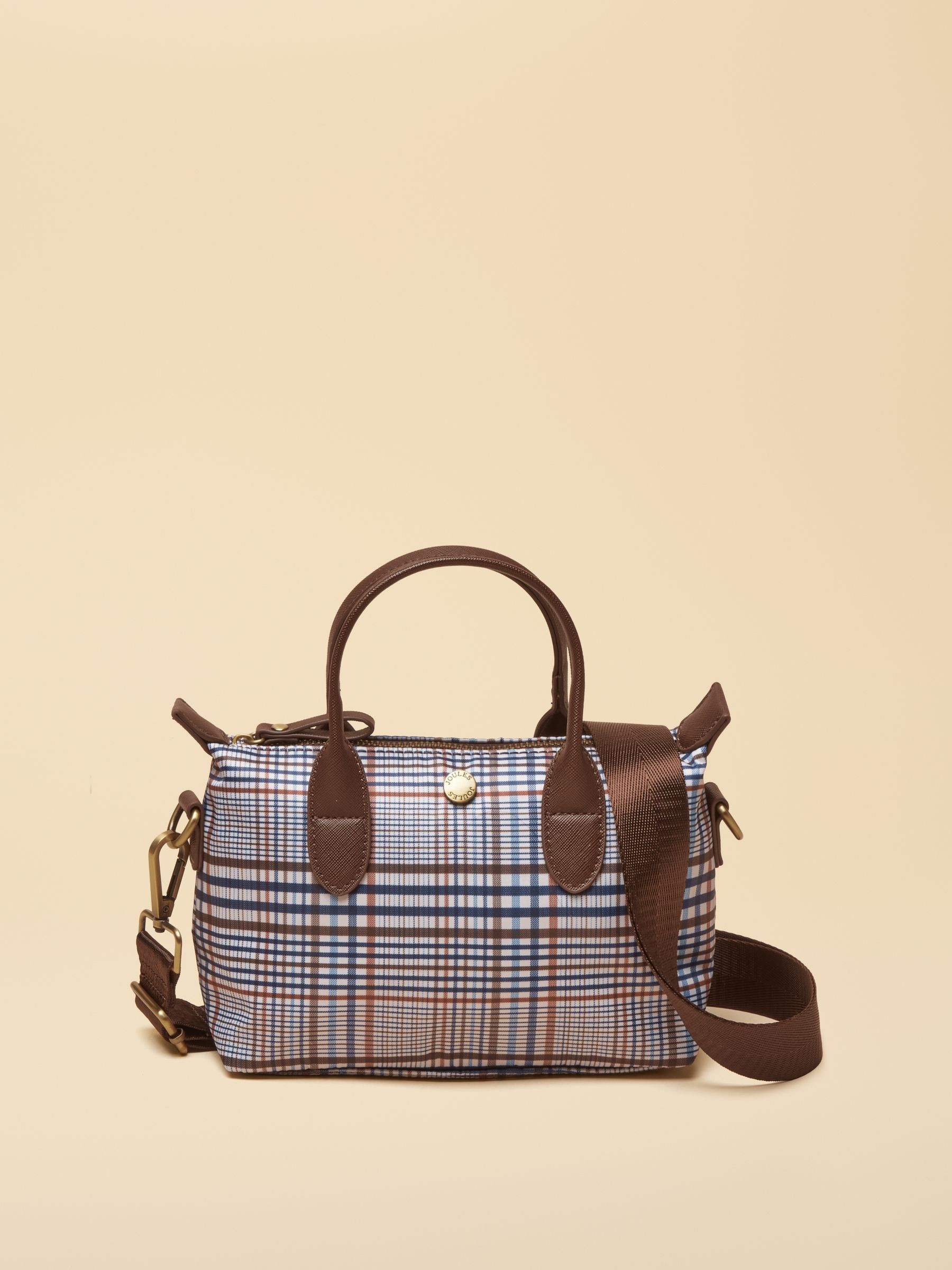 Edie Multi Ecru Check Crossbody Handbag | Joules | Joules