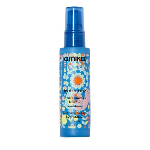 amika Hydro Rush Intense Moisture Leave-In Conditioner with Hyaluronic Acid, 60ml | for all hair types, long-lasting hydration, detangles and reduces frizz, travel size | Amazon (US)