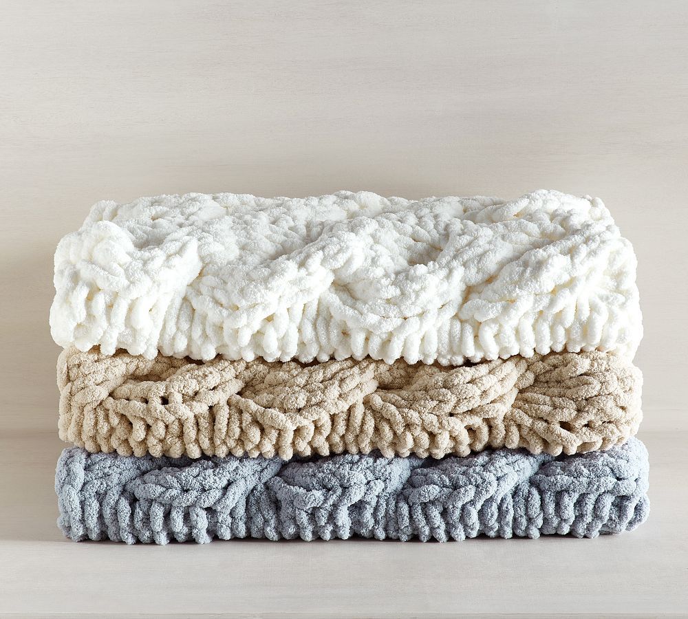 Plush Colossal Handknit Throw Blanket | Pottery Barn (US)