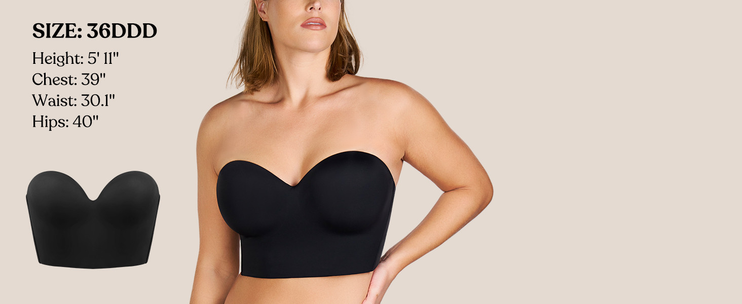 HSIA Longline Strapless Bra for Women, Anti-Slip Support Corset for Large Bust Convertible Bustie... | Amazon (US)