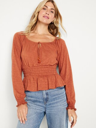 Tie-Front Slub-Knit Top for Women | Old Navy (US)