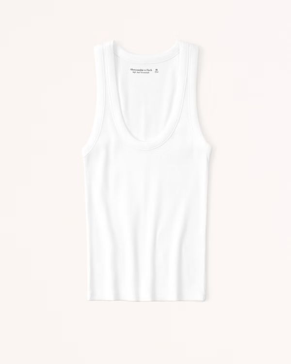 Women's Essential Rib Tuckable Scoopneck Tank | Women's Tops | Abercrombie.com | Abercrombie & Fitch (US)