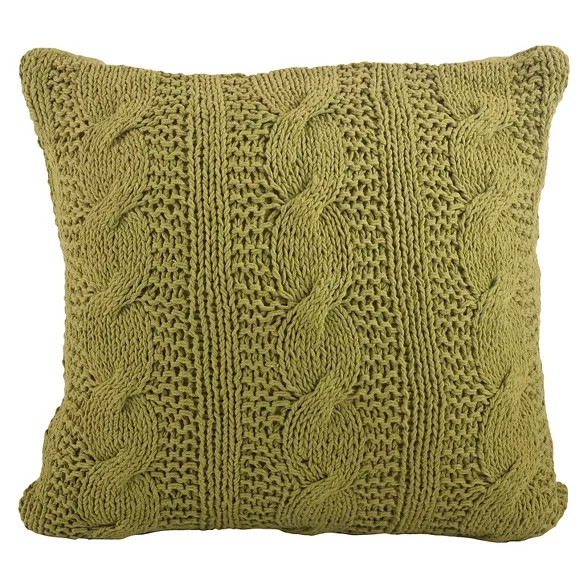20"x20" Oversize Cable Knit Design Square Throw Pillow - Saro Lifestyle | Target