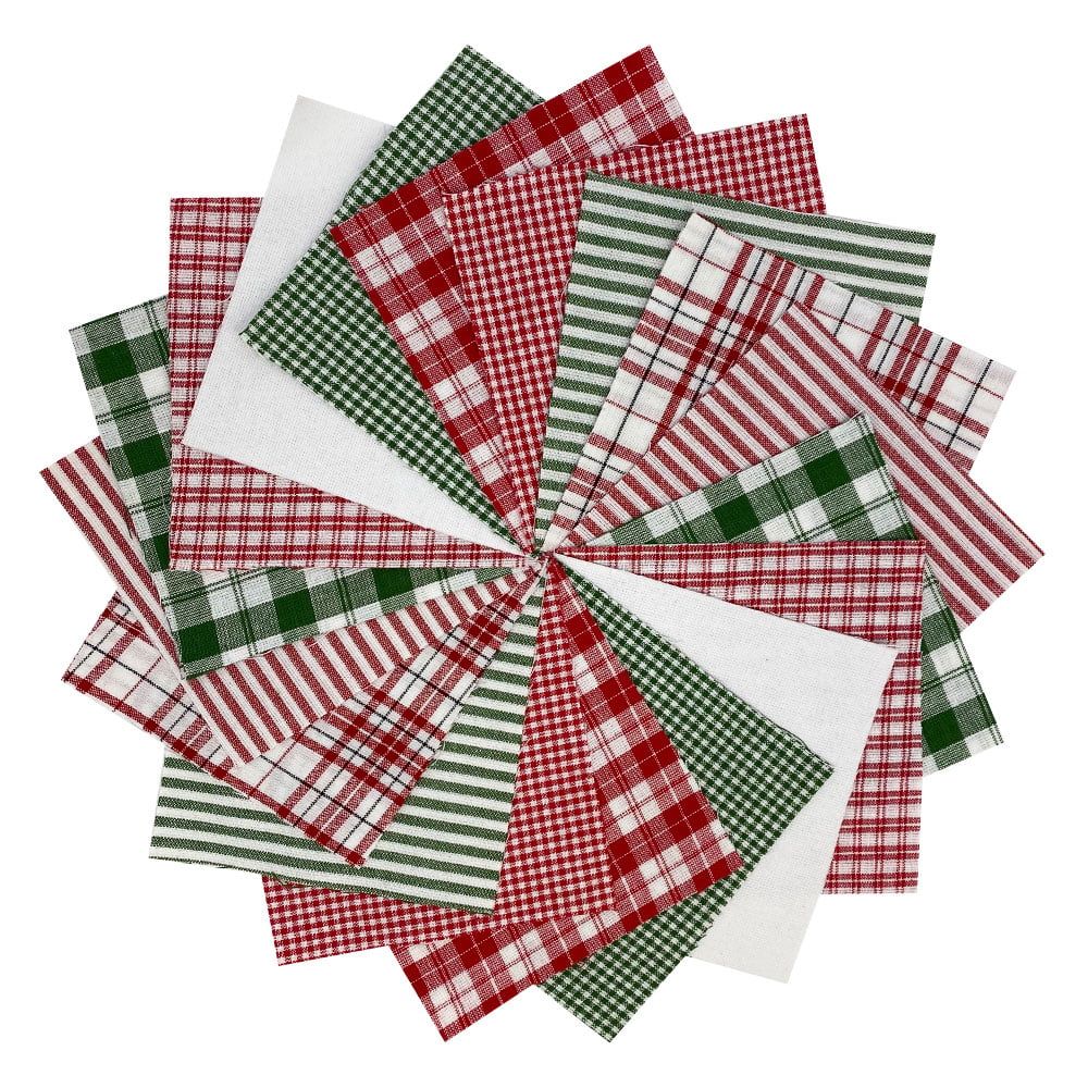 40+ Merry Christmas Red & Green Plaid Homespun 5"x5" Pre-Cut Quilt Squares Charm Pack by JCS Fabr... | Walmart (US)