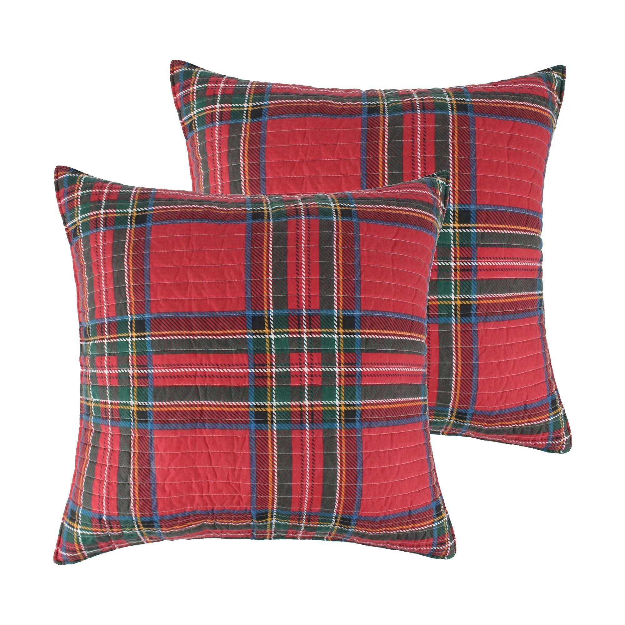 Spencer Plaid Quilted Euro Sham - Set of 2 | Levtex Home