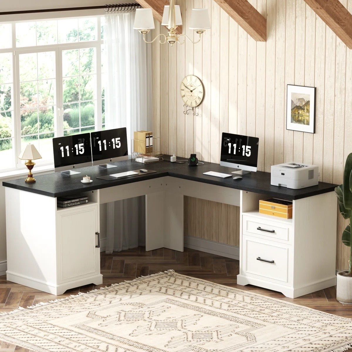 Inspired by productive workspaces, the 60” L-Shaped Desk with Wooden Drawers combines generous surface space, practical storage, and timeless design to create an organized environment for work, study, and creativity. Its L-shaped layout helps maximize efficiency while maintaining a polished look. ON SALE and under $300.

Keywords:

* L shaped desk
* 60 inch desk
* home office desk
* desk with drawers
* wooden desk
* corner desk
* office furniture
* work from home desk
* study desk
* computer desk
* productivity workspace
* modern office furniture
* executive desk
* storage desk
* remote work setup
* office organization
* large desk workspace
* contemporary desk
* home office inspiration

#LTKSaleAlert #LTKSeasonal #LTKHome