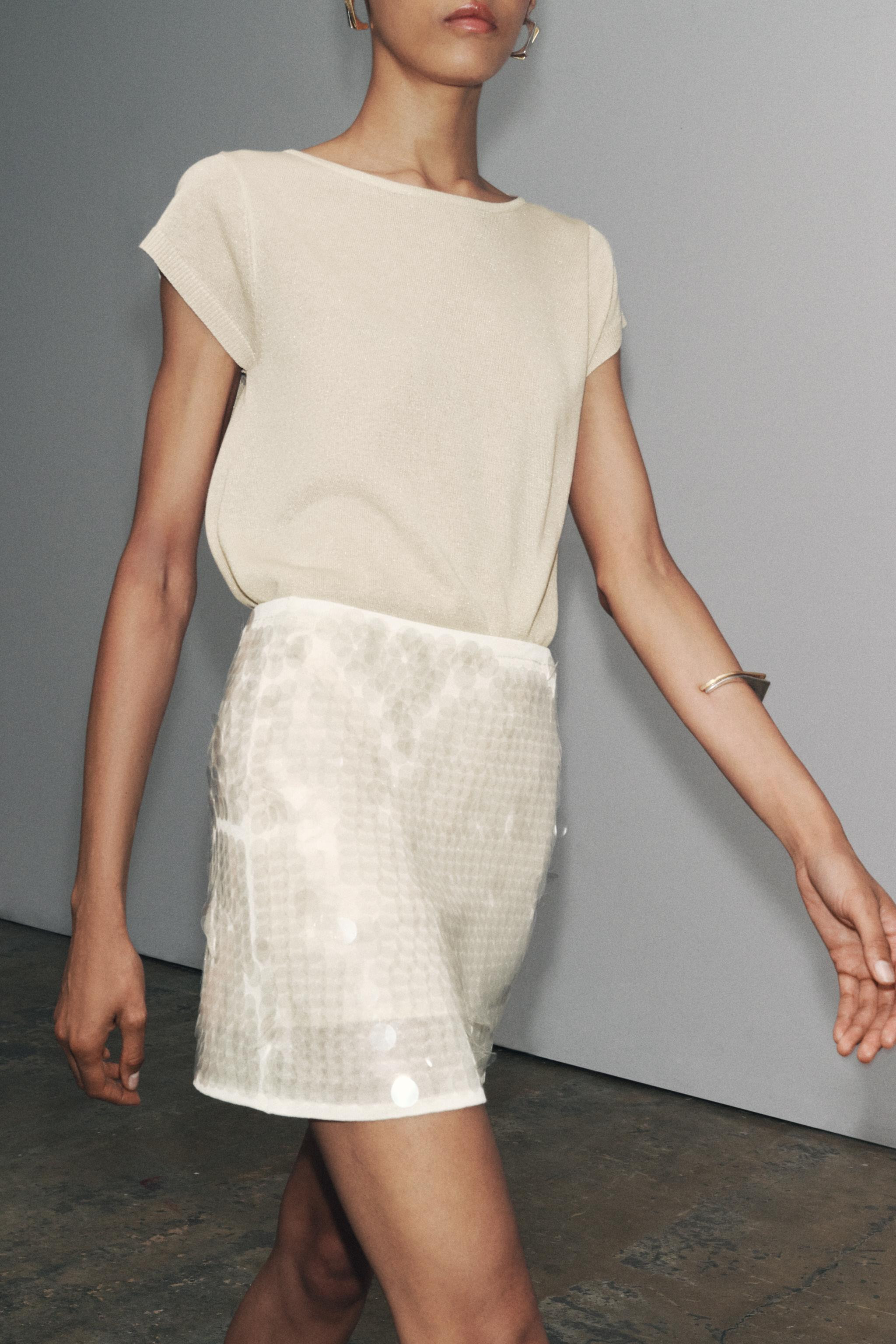 SEQUIN KNIT MINI SKIRT | Zara UK