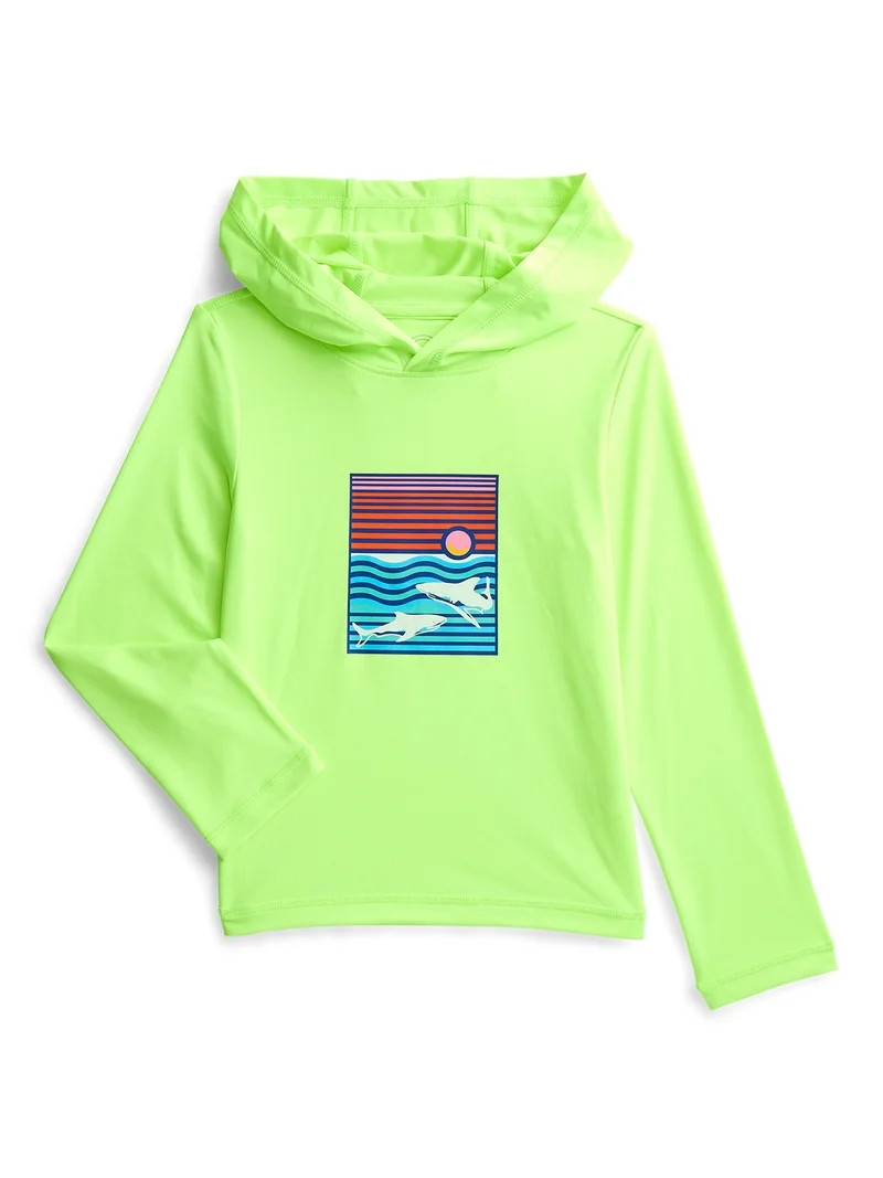 Wonder Nation Boys Hooded Rash Guard with Long Sleeves, Sizes 4-18 & Husky | Walmart (US)