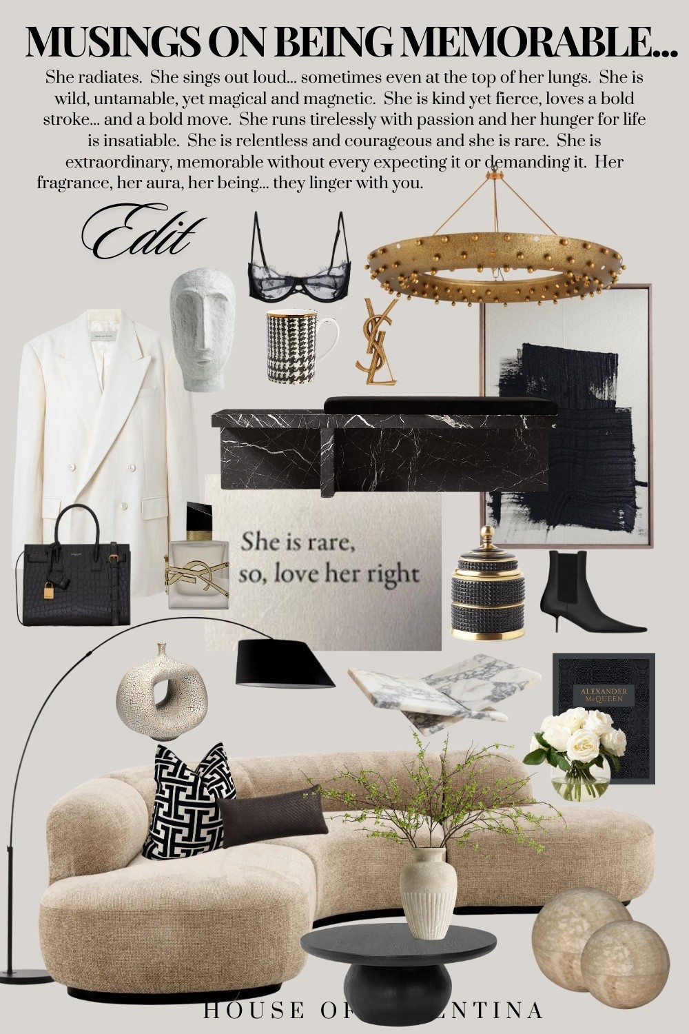 She radiates.  She sings out loud... sometimes even at the top of her lungs.  She is wild, untamable, yet magical and magnetic.  She is kind yet fierce, loves a bold stroke... and a bold move.  She runs tirelessly with passion and her hunger for life is insatiable.  She is relentless and courageous and she is rare.  She is extraordinary, memorable without every expecting it or demanding it.  Her fragrance, her aura, her being... they linger with you.                                                                                 

#LTKFindsUnder100 #LTKOver40 #LTKHome