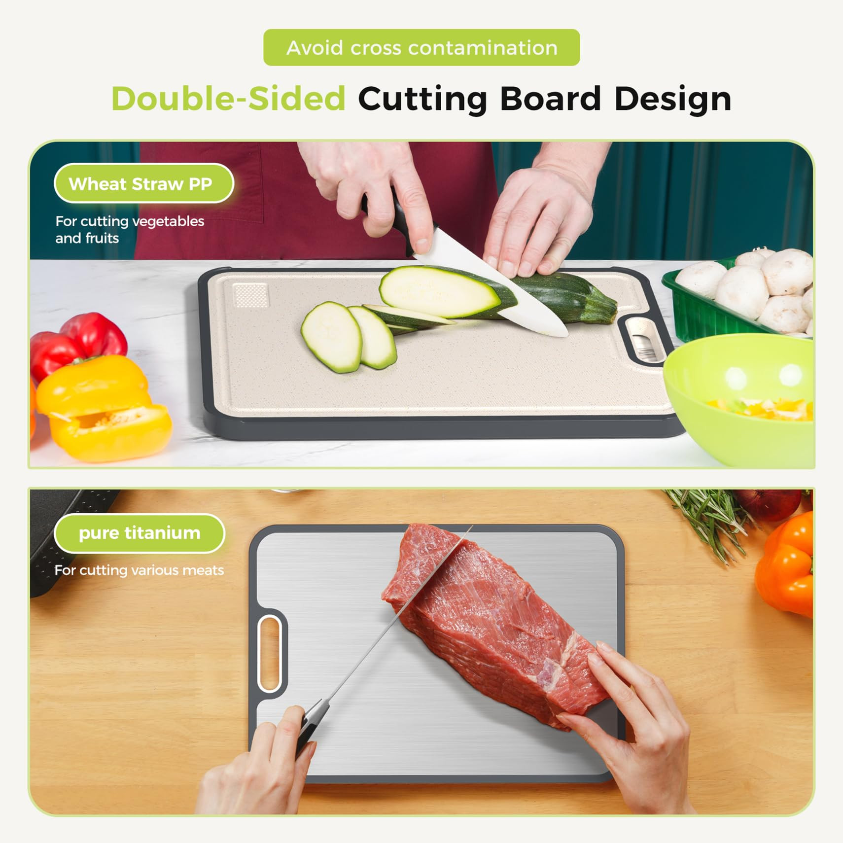 Titanium Cutting Board for Kitchen, Cutting Board Double Sided Food Grade, Pure Titanium, Easy to... | Amazon (US)
