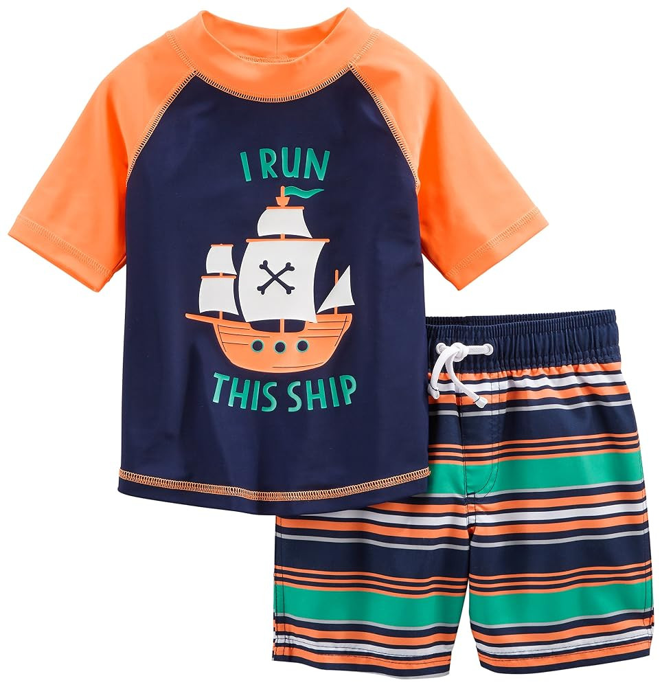 Simple Joys by Carter's Toddlers and Baby Boys' Swimsuit Trunk and Rashguard Set | Amazon (US)
