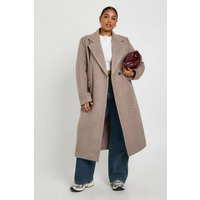 Womens Plus Wool Look Trench Coat - Beige - 22 | boohoo (US & Canada)