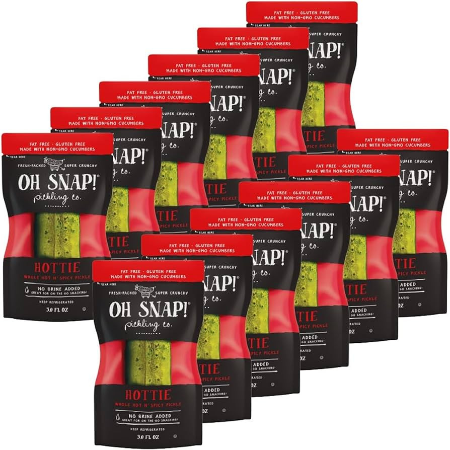 OH SNAP! Hottie Whole Pickle (12 Pack) - Whole Hot N' Spicy Pickle Snack - Fresh Packed Ready to ... | Amazon (US)