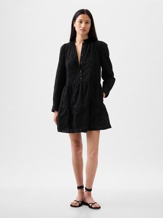 Eyelet Tiered Mini Shirtdress | Gap (CA)