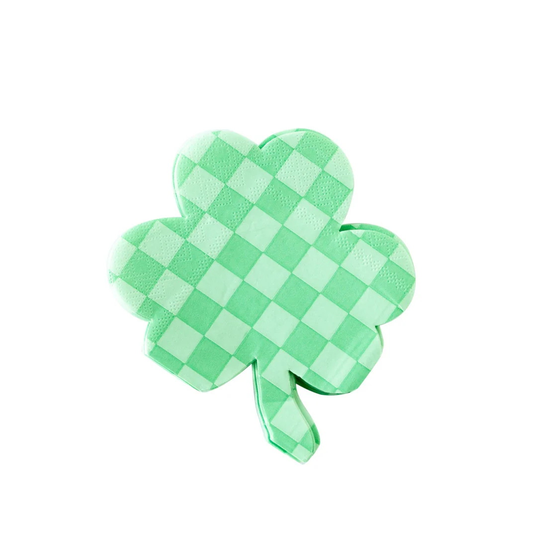 Checkered Shamrock Paper Napkin | My Mind's Eye