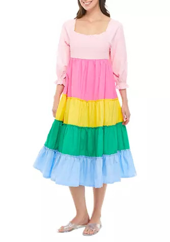 Women's 3/4 Sleeve Smocked Bodice Dress | Belk