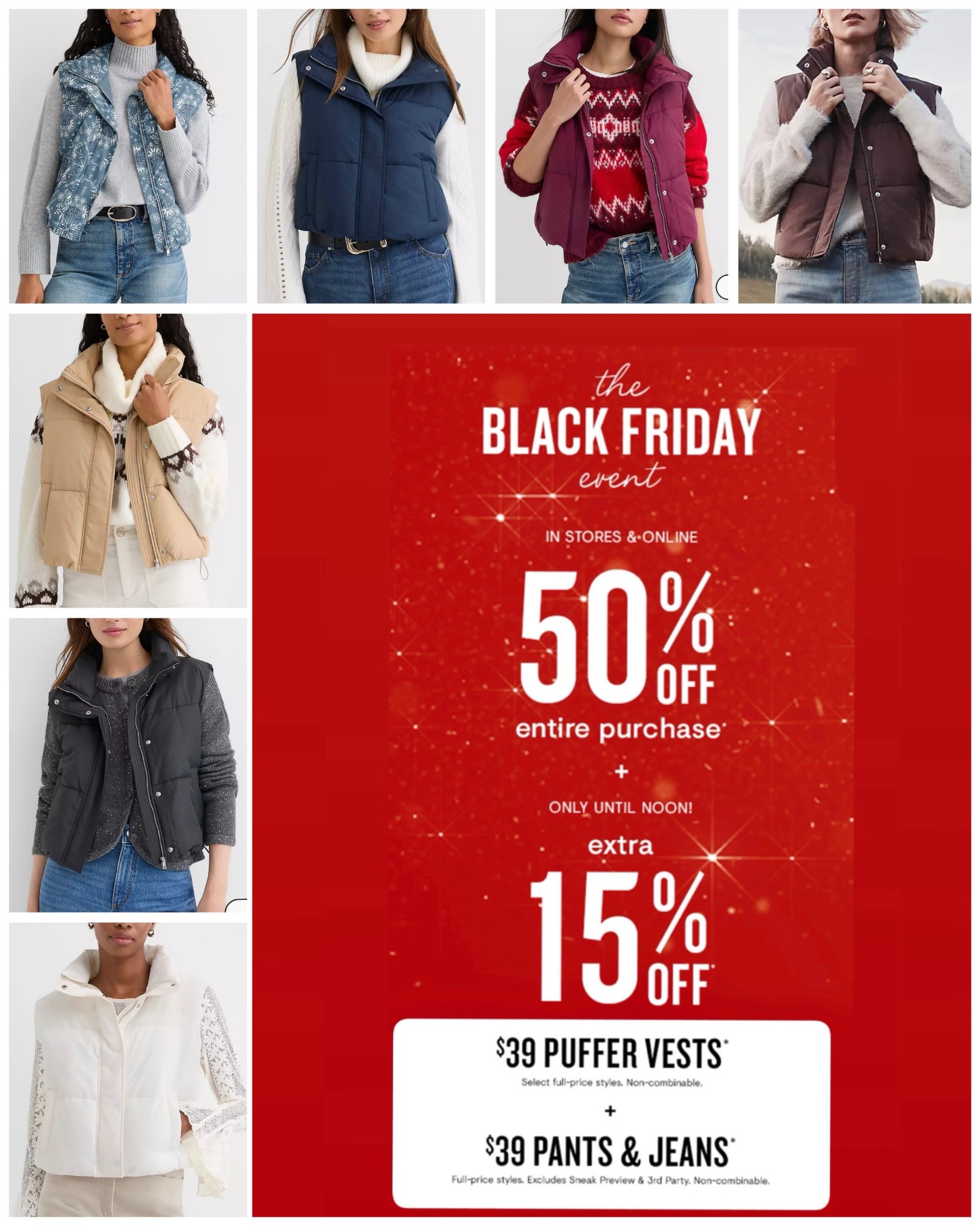 Puffers on sale for $39 today! Loft is doing a sitewide sale, too! 50% off plus xtra 15% off! 

These puffer vests would make a good Christmas gift for a teenager, sister, bestie, SIL, or mom!

Puffers fit TTS, I get them in size s.

#LTKCyberWeek #LTKGiftGuide #LTKSaleAlert