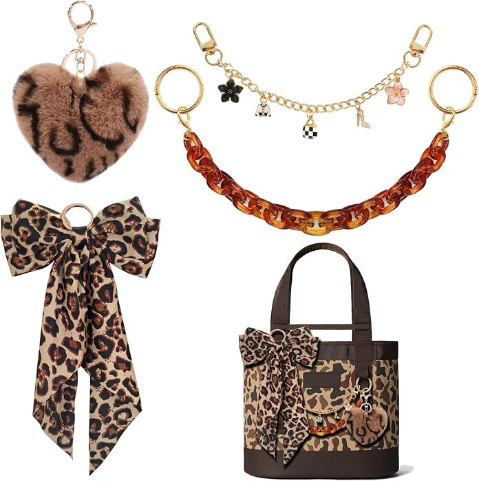 CIGYPLICI 4PCS Bag Charms Chain kit for Handbags,Designer Tote Bag Decoration Accessories with Bo... | Amazon (US)