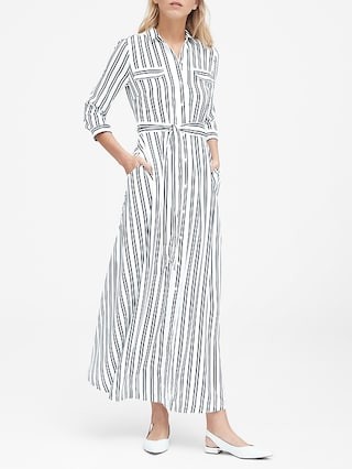 Stripe Maxi Shirt Dress | Banana Republic US