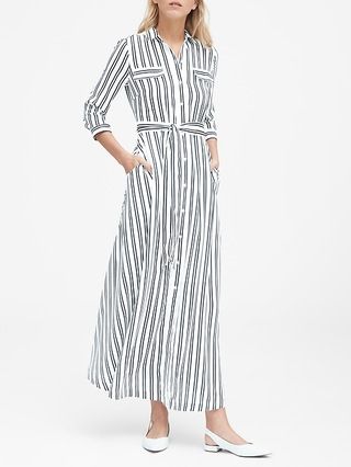 Stripe Maxi Shirt Dress | Banana Republic US