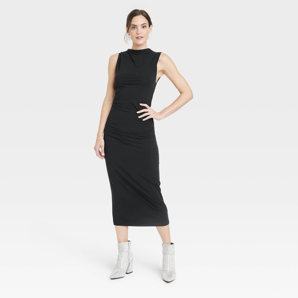Women's Mock Turtleneck Dress - A New Day™ Black XS | Target
