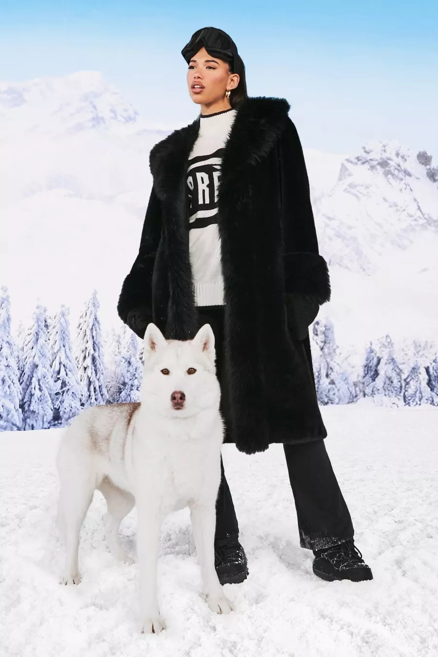 Faux Fur Bonded Midi Coat | boohoo (US & Canada)