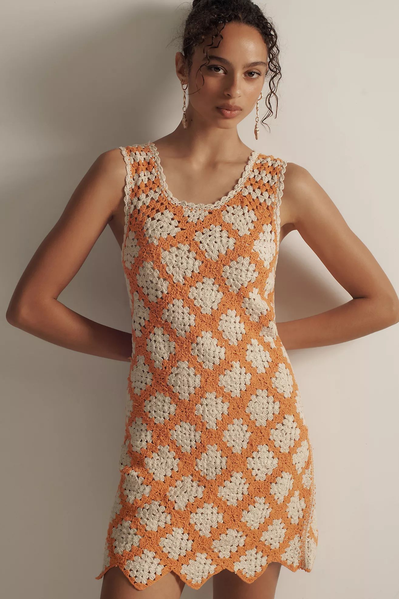 Maeve Sleeveless Crochet Mini Dress | Anthropologie (US)