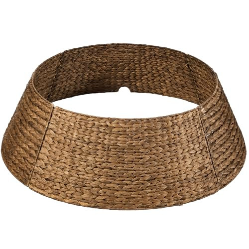 Best Choice Products 36in Christmas Tree Collar, Woven Hyacinth 3-Piece Holiday Rattan Tree Skirt Accessory for Home w/Cord Cut-Out - Chestnut | Amazon (US)