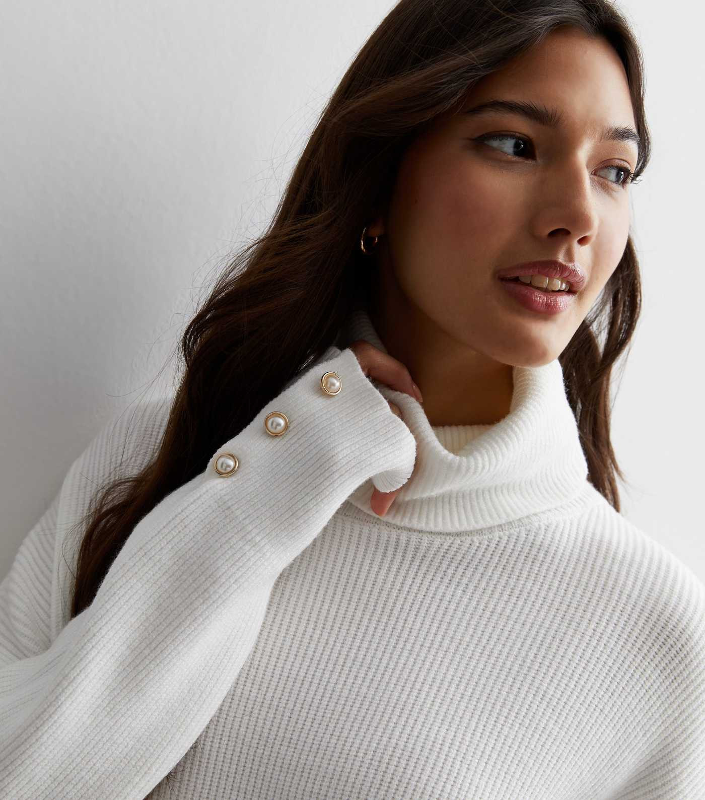 Blue Vanilla Off White Ribbed Roll Neck Jumper | New Look | New Look (UK)