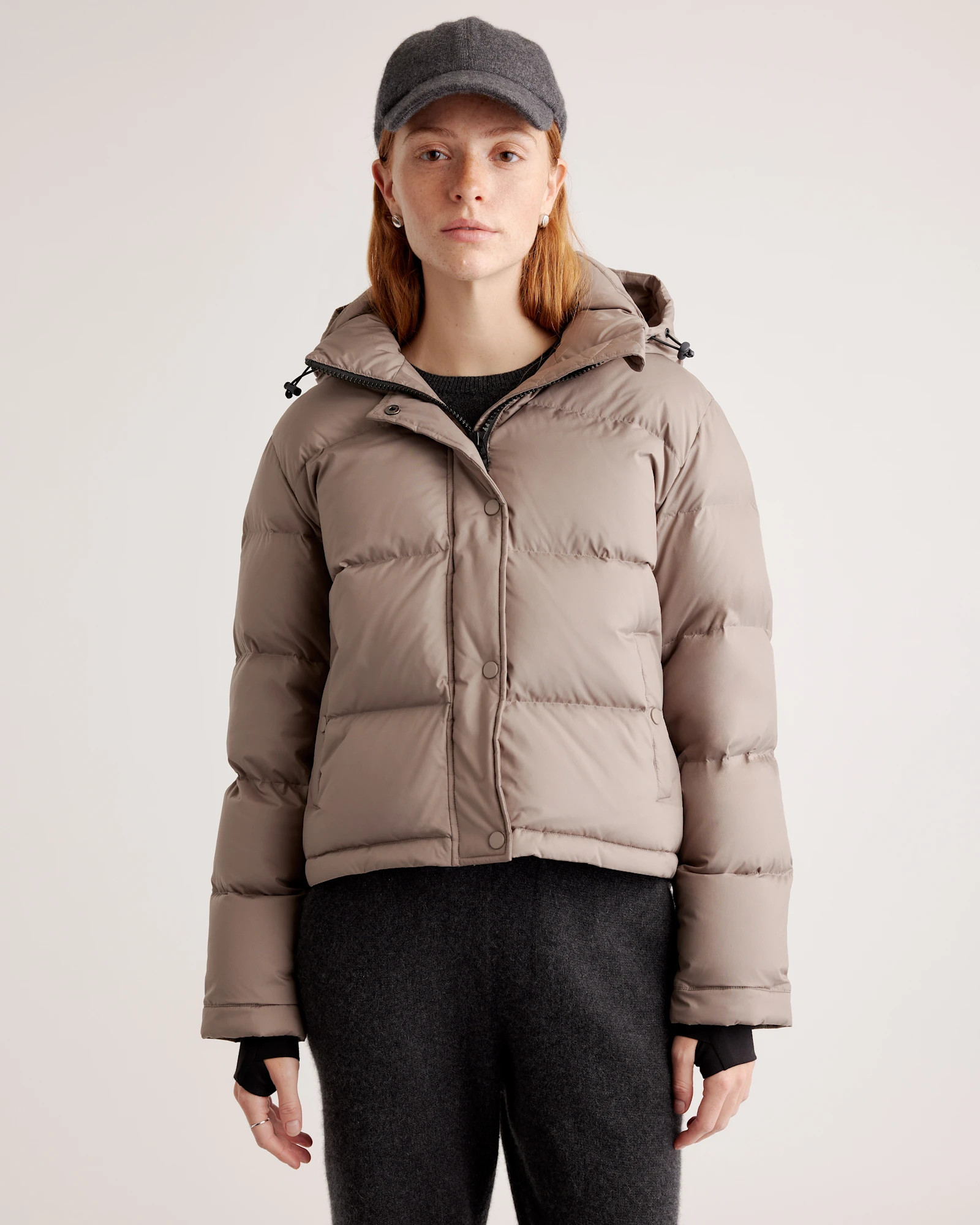 Quince | Women's Responsible Down Cropped Puffer Jacket in Blue, Size Medium, Recycled Polyester | Quince