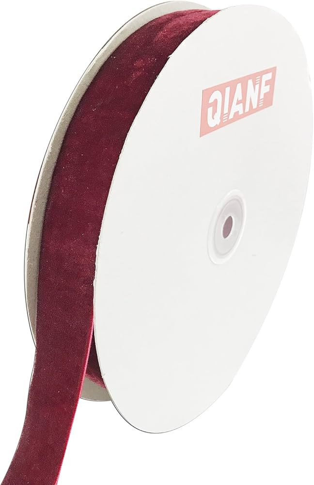 QIANF Vintage Burgundy Velvet Ribbon, 1 Inch X 25Yd | Amazon (US)