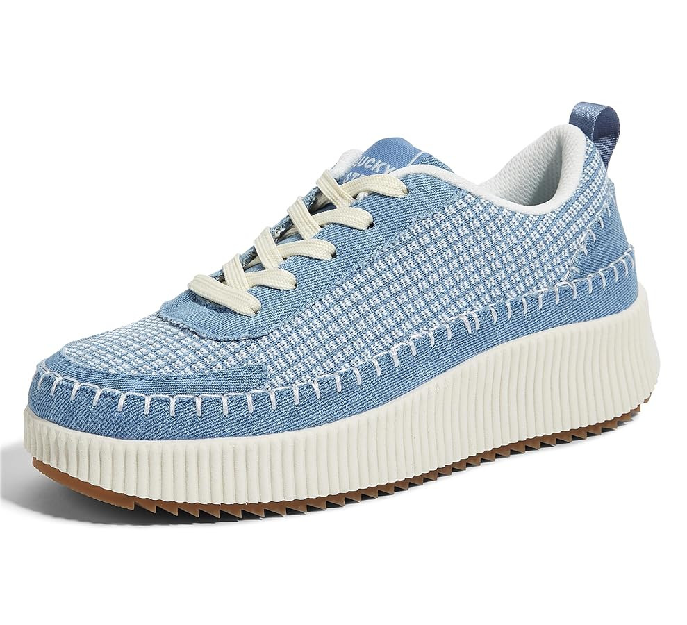 LUCKY STEP Women's Platform Sneakers Rhinestone Fashion Chunky Casual Sparkly Retro Braided Walki... | Amazon (US)