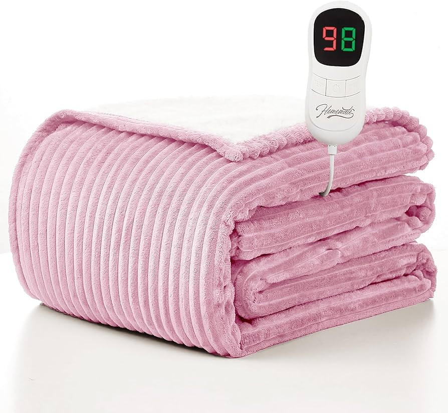 Homemate Heated Blanket Electric Throw - 50"x60" Heating Blanket Throw 1/2/4/6/8 Hours Auto-Off 1... | Amazon (US)