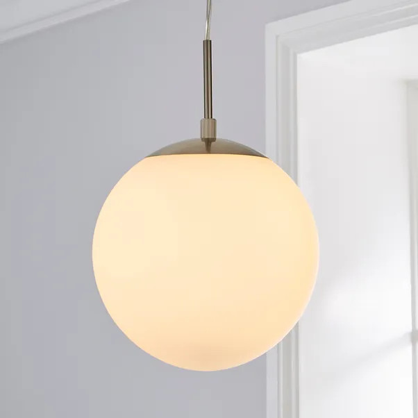Hamptworth Dome Frosted Glass Pendant Ceiling Fitting | Dunelm (migrated)