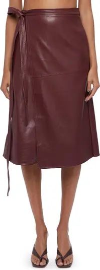 Jonathan Simkhai Bia Faux Leather A-Line Wrap Skirt | Nordstrom | Nordstrom