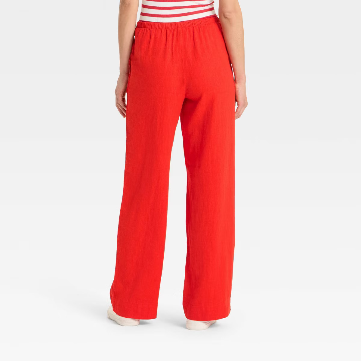 Women's Mid-Rise Wide Leg Linen Pull-On Pants - A New Day™ | Target