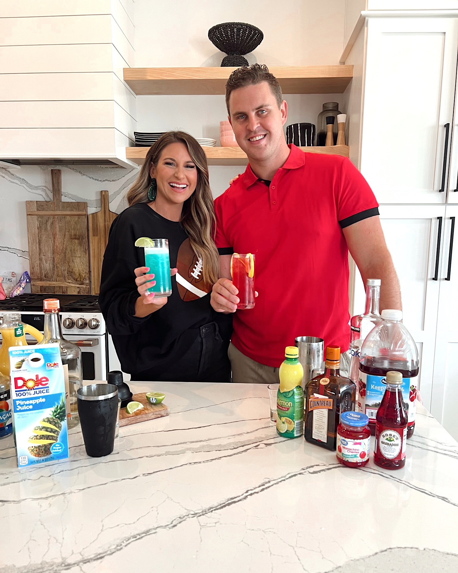 Danielle in a medium sequin football sweatshirt from queen of sparkles for football game / Super Bowl party. 
Sean in his usual sizes- XL shirt and XL/36 pants from Amazon. 

#LTKunder50 #LTKstyletip #LTKmens