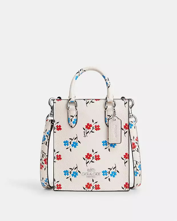 North South Mini Tote With Floral Print | Coach Outlet US