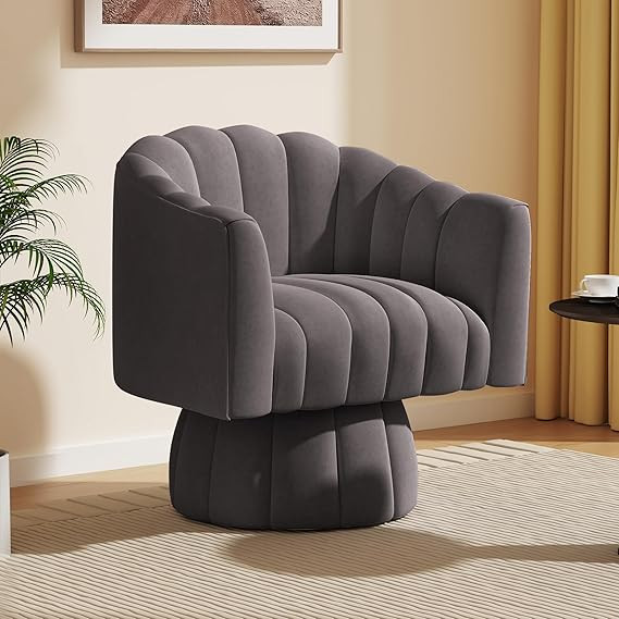 Dewhut Mid Century 360 Degree Swivel Cuddle Barrel Accent Sofa Chairs, Round Armchairs with Wide ... | Amazon (US)