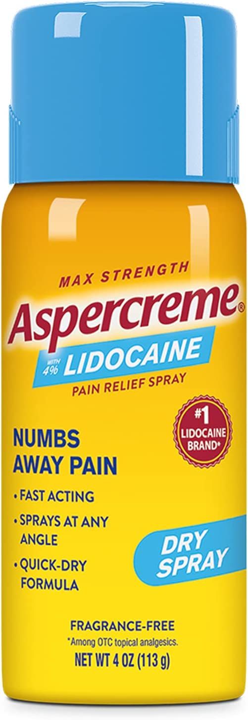 Aspercreme Max Strength Lidocaine Pain Relief Dry Spray 4 oz. Odor Free | Amazon (US)