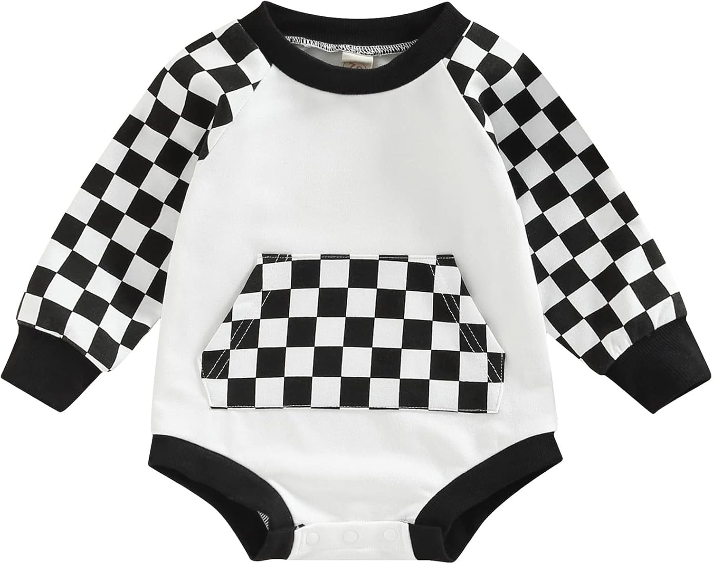 Infant Baby Fall Clothes Boy Girl Checkered Crewneck Sweatshirt Long Sleeve Onesie Sweater Shirt ... | Amazon (US)